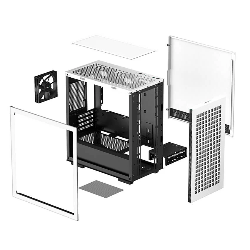DEEPCOOL CH370 WH Compact Powerhouse Case - White, Tempered Glass, M-ATX Case, 1x120mm fan includes 14 DEEPCOOL CH370 WH Compact Powerhouse Case - White, Tempered Glass, M-ATX Case, 1x120mm fan includes - Ảnh 14