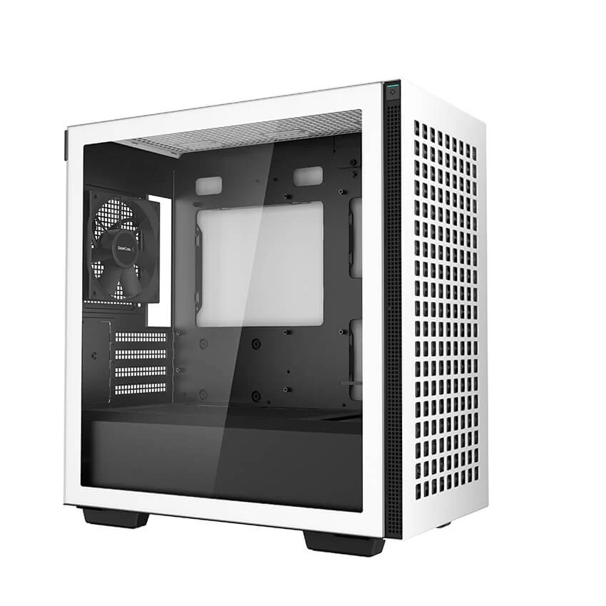 DEEPCOOL CH370 WH Compact Powerhouse Case - White, Tempered Glass, M-ATX Case, 1x120mm fan includes 4 DEEPCOOL CH370 WH Compact Powerhouse Case - White, Tempered Glass, M-ATX Case, 1x120mm fan includes - Ảnh 4