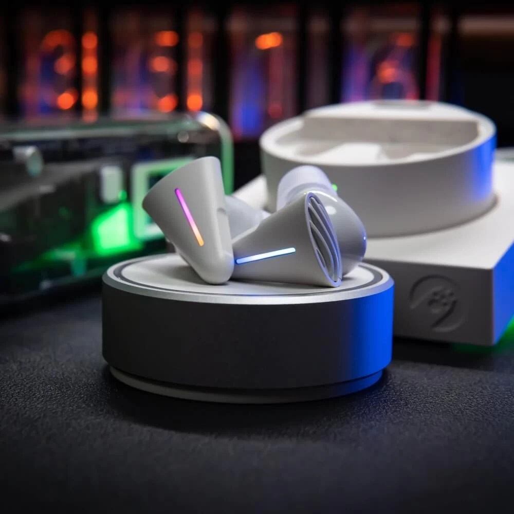 ANGRY MIAO CYBERBLADE Ghost White Wireless Gaming Earbuds - Active Noise Cancelling, Bluetooth Earbuds with Microphone, 36ms Low Latency 4 ANGRY MIAO CYBERBLADE Ghost White Wireless Gaming Earbuds - Active Noise Cancelling, Bluetooth Earbuds with Microphone, 36ms Low Latency - Ảnh 4