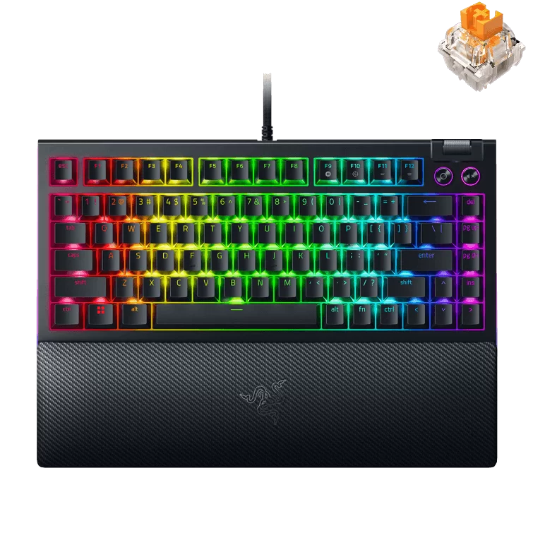 Razer BlackWidow V4 75% Black Tactile Gaming Mechanical Keyboard - Razer™ Orange Tactile Mechanical switches Gen-3 1 Razer BlackWidow V4 75% Black Tactile Gaming Mechanical Keyboard - Razer™ Orange Tactile Mechanical switches Gen-3