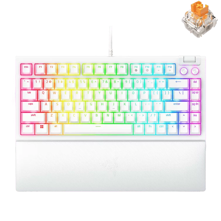 Razer BlackWidow V4 75% White Tactile Gaming Mechanical Keyboard - Razer™ Orange Tactile Mechanical switches Gen-3 1 Razer BlackWidow V4 75% White Tactile Gaming Mechanical Keyboard - Razer™ Orange Tactile Mechanical switches Gen-3