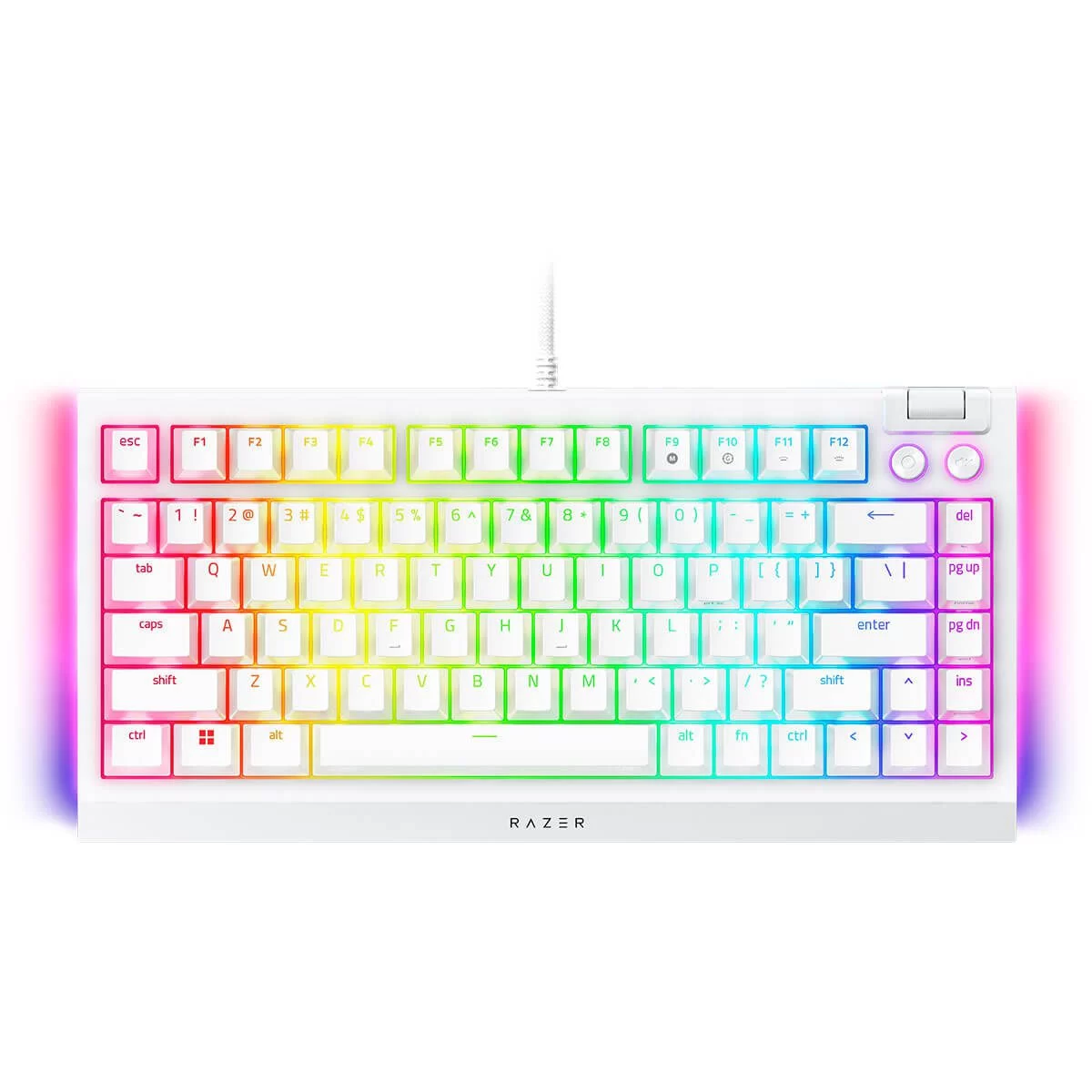 Razer BlackWidow V4 75% White Tactile Gaming Mechanical Keyboard - Razer™ Orange Tactile Mechanical switches Gen-3 3 Razer BlackWidow V4 75% White Tactile Gaming Mechanical Keyboard - Razer™ Orange Tactile Mechanical switches Gen-3 - Ảnh 3