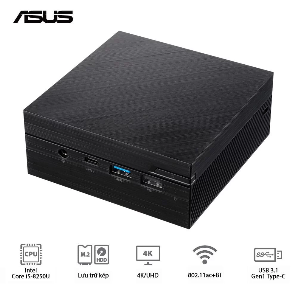ASUS PN60-BB5086MV Barebone Mini PC - Intel i5-8250U, Intel 802.11AC,BT, VESA MOUNT, VGA port Configurable, w/o Keyboard Mouse 5 ASUS PN60-BB5086MV Barebone Mini PC - Intel i5-8250U, Intel 802.11AC,BT, VESA MOUNT, VGA port Configurable, w/o Keyboard Mouse - Ảnh 5