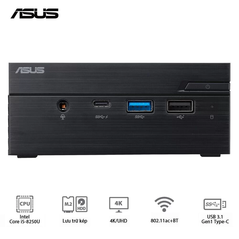 ASUS PN60-BB5086MV Barebone Mini PC - Intel i5-8250U, Intel 802.11AC,BT, VESA MOUNT, VGA port Configurable, w/o Keyboard Mouse 8 ASUS PN60-BB5086MV Barebone Mini PC - Intel i5-8250U, Intel 802.11AC,BT, VESA MOUNT, VGA port Configurable, w/o Keyboard Mouse - Ảnh 8