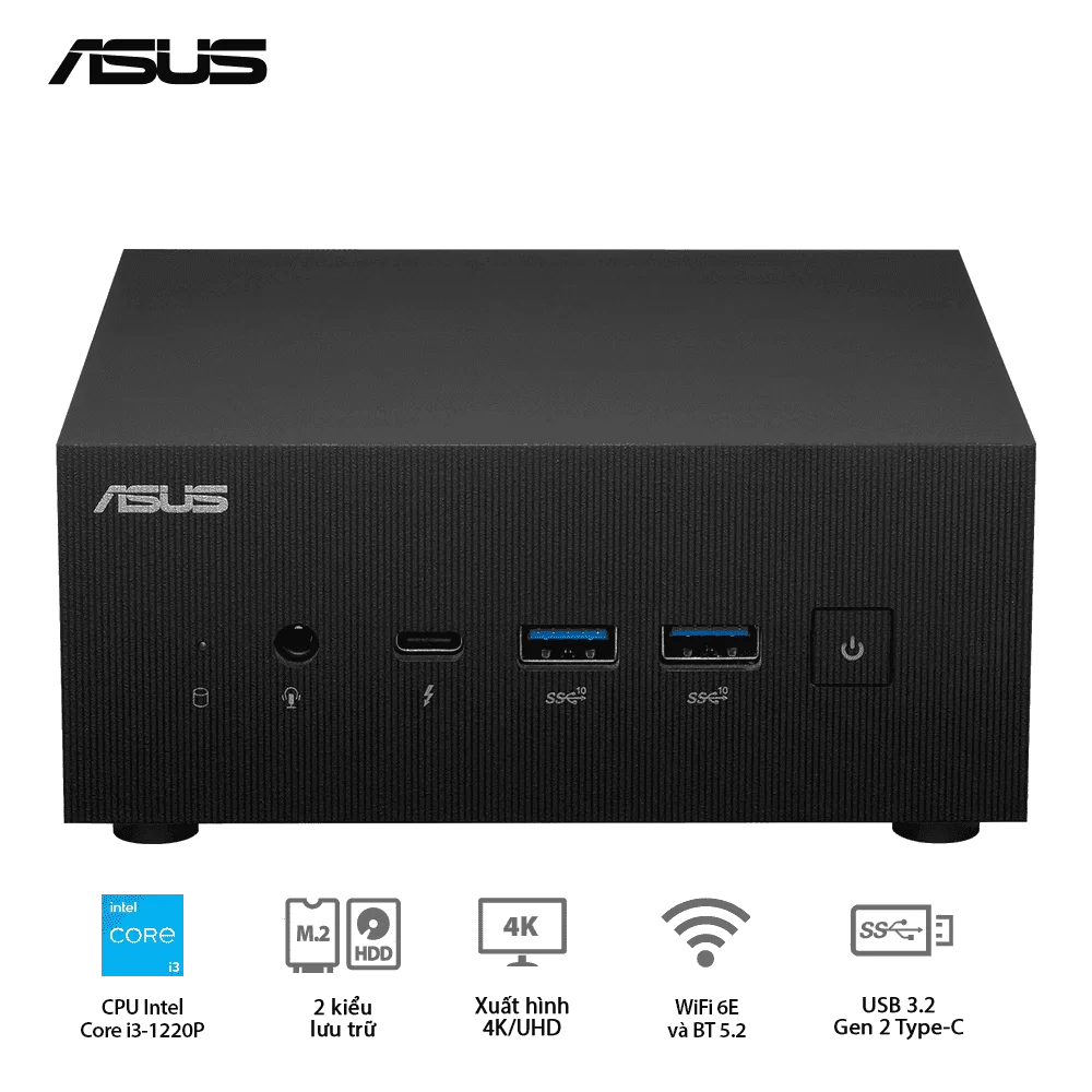 ASUS PN64-B-S3187MD miniPC - Intel Core i3-1220P, Wi-Fi 6E, Bluetooth 5.2, 2*2/8GB DDR5, 256GB M.2 NVMe™ PCIe® 4.0 SSD, VGA port, w/o Mouse Keyboard 1 ASUS PN64-B-S3187MD miniPC - Intel Core i3-1220P, Wi-Fi 6E, Bluetooth 5.2, 2*2/8GB DDR5, 256GB M.2 NVMe™ PCIe® 4.0 SSD, VGA port, w/o Mouse Keyboard