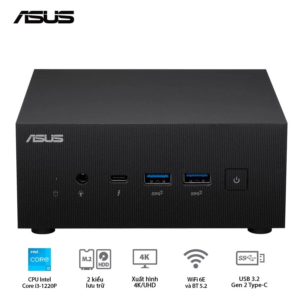 ASUS PN64-B-S3187MD miniPC - Intel Core i3-1220P, Wi-Fi 6E, Bluetooth 5.2, 2*2/8GB DDR5, 256GB M.2 NVMe™ PCIe® 4.0 SSD, VGA port, w/o Mouse Keyboard 2 ASUS PN64-B-S3187MD miniPC - Intel Core i3-1220P, Wi-Fi 6E, Bluetooth 5.2, 2*2/8GB DDR5, 256GB M.2 NVMe™ PCIe® 4.0 SSD, VGA port, w/o Mouse Keyboard - Ảnh 2
