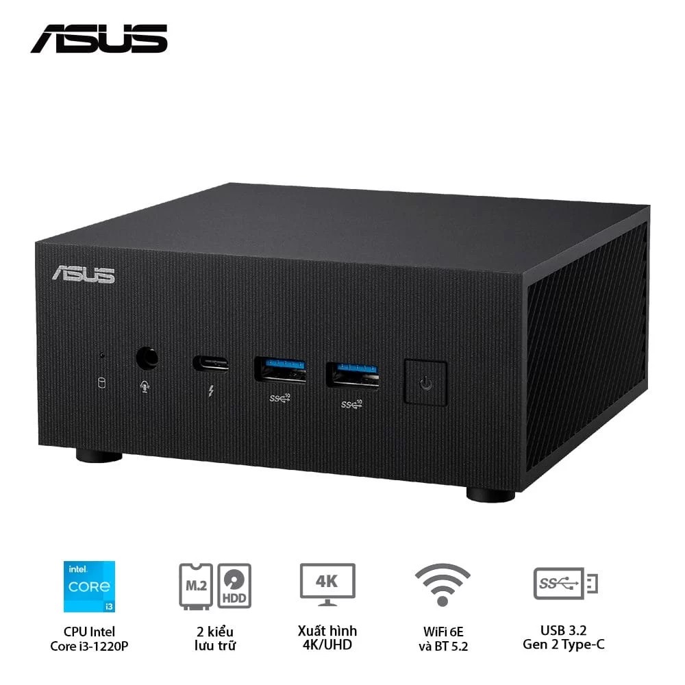 ASUS PN64-B-S3187MD miniPC - Intel Core i3-1220P, Wi-Fi 6E, Bluetooth 5.2, 2*2/8GB DDR5, 256GB M.2 NVMe™ PCIe® 4.0 SSD, VGA port, w/o Mouse Keyboard 5 ASUS PN64-B-S3187MD miniPC - Intel Core i3-1220P, Wi-Fi 6E, Bluetooth 5.2, 2*2/8GB DDR5, 256GB M.2 NVMe™ PCIe® 4.0 SSD, VGA port, w/o Mouse Keyboard - Ảnh 5