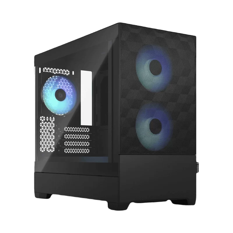 Fractal Design Pop Mini Air RGB Black TG Clear Tint mATX PC Gaming Case - Tempered Glass Airflow, 3x Aspect 12 RGB included