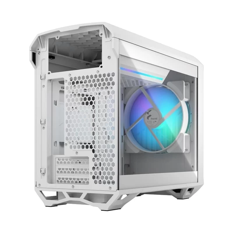 Fractal Design Torrent Nano RGB White TG Clear Tint mITX Airflow Mini Tower PC Gaming Case - Clear Tint Tempered Glass Side Panels 4 Fractal Design Torrent Nano RGB White TG Clear Tint mITX Airflow Mini Tower PC Gaming Case - Clear Tint Tempered Glass Side Panels - Ảnh 4
