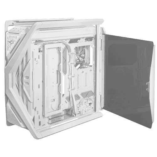 ASUS ROG Hyperion GR701 Flagship Gaming PC Case – White, 420mm dual radiator support, 4x140mm fans, metal GPU holder, component storage, ARGB fan hub, 60W fast charging 6 ASUS ROG Hyperion GR701 Flagship Gaming PC Case – White, 420mm dual radiator support, 4x140mm fans, metal GPU holder, component storage, ARGB fan hub, 60W fast charging - Ảnh 6