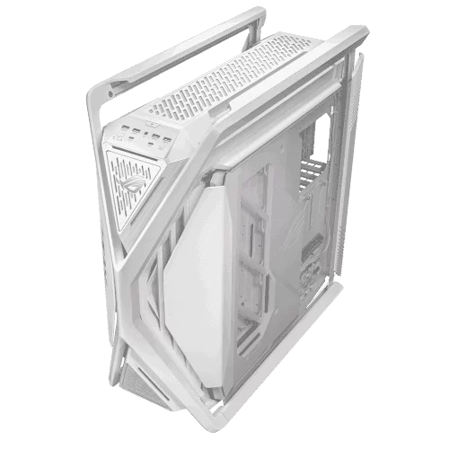ASUS ROG Hyperion GR701 Flagship Gaming PC Case – White, 420mm dual radiator support, 4x140mm fans, metal GPU holder, component storage, ARGB fan hub, 60W fast charging 7 ASUS ROG Hyperion GR701 Flagship Gaming PC Case – White, 420mm dual radiator support, 4x140mm fans, metal GPU holder, component storage, ARGB fan hub, 60W fast charging - Ảnh 7