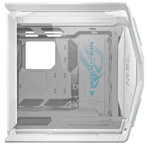 ASUS ROG Hyperion GR701 Flagship Gaming PC Case – White, 420mm dual radiator support, 4x140mm fans, metal GPU holder, component storage, ARGB fan hub, 60W fast charging 9 ASUS ROG Hyperion GR701 Flagship Gaming PC Case – White, 420mm dual radiator support, 4x140mm fans, metal GPU holder, component storage, ARGB fan hub, 60W fast charging - Ảnh 9