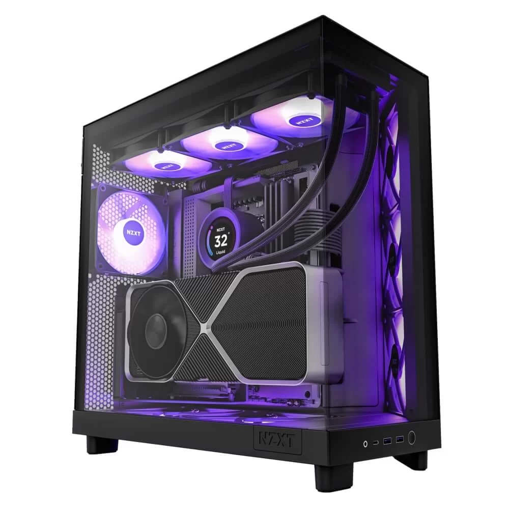 NZXT H6 Flow RGB Black Compact Mid-tower Airflow Case 7 NZXT H6 Flow RGB Black Compact Mid-tower Airflow Case - Ảnh 7