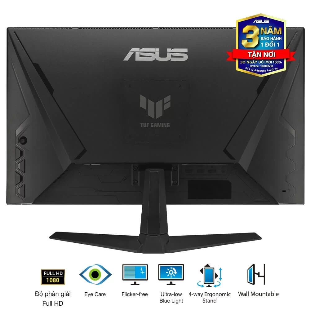 ASUS TUF Gaming VG249Q3A Gaming Monitor - 24 inch, Full HD (1920 x 1080), 165Hz (above 144Hz), Extreme Low Motion Blur™, FreeSync™ Premium, 1ms (MPRT), Shadow Boost 4 ASUS TUF Gaming VG249Q3A Gaming Monitor - 24 inch, Full HD (1920 x 1080), 165Hz (above 144Hz), Extreme Low Motion Blur™, FreeSync™ Premium, 1ms (MPRT), Shadow Boost - Ảnh 4