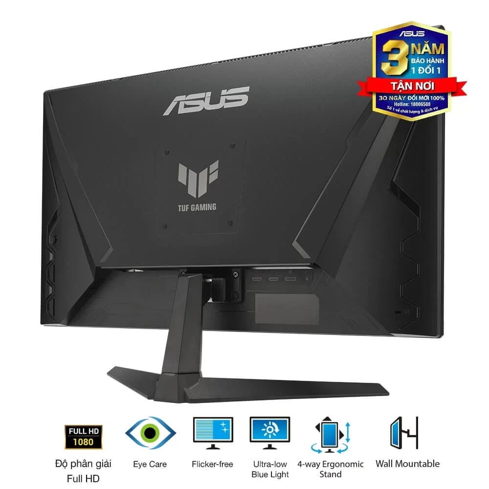 ASUS TUF Gaming VG249Q3A Gaming Monitor - 24 inch, Full HD (1920 x 1080), 165Hz (above 144Hz), Extreme Low Motion Blur™, FreeSync™ Premium, 1ms (MPRT), Shadow Boost 5 ASUS TUF Gaming VG249Q3A Gaming Monitor - 24 inch, Full HD (1920 x 1080), 165Hz (above 144Hz), Extreme Low Motion Blur™, FreeSync™ Premium, 1ms (MPRT), Shadow Boost - Ảnh 5