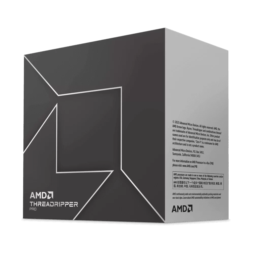 AMD Ryzen Threadripper Pro 7995WX Processor - 96C192T, 2.5GHz Up to 5.1GHz, PCIe 5.0, sTR5, 350W TDP, chipset support WRX90 TRX50 Pro695, Storm Peak Zen4 1 AMD Ryzen Threadripper Pro 7995WX Processor - 96C192T, 2.5GHz Up to 5.1GHz, PCIe 5.0, sTR5, 350W TDP, chipset support WRX90 TRX50 Pro695, Storm Peak Zen4