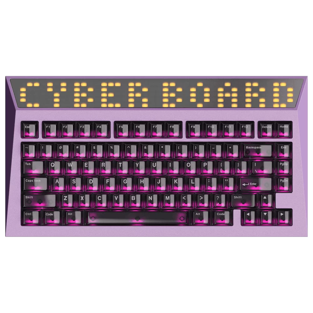 ANGRY MIAO Cyberboard R4 Gangstar Bundle - 75%, Icy Silver Pro Switches, LED Matrix, Seamless Bluetooth Switching, Three-Stage Adjustable Leaf Spring Mount, 2.4G, PET film, IXPE 8 switch pad, Poron pads 1 ANGRY MIAO Cyberboard R4 Gangstar Bundle - 75%, Icy Silver Pro Switches, LED Matrix, Seamless Bluetooth Switching, Three-Stage Adjustable Leaf Spring Mount, 2.4G, PET film, IXPE 8 switch pad, Poron pads