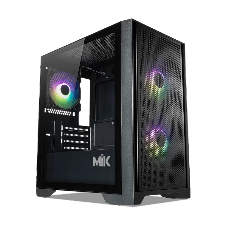 MIK MORAX 3FA Black M-ATX Tempered Gaming Case - 1x 120mm & 2x140mm ARGB fans included 1 MIK MORAX 3FA Black M-ATX Tempered Gaming Case - 1x 120mm & 2x140mm ARGB fans included