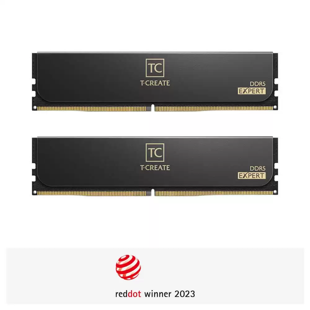 TEAMGROUP T-Create EXPERT DDR5 Black 64GB Memory Kit - Black, 64GB (2x32GB) 6400MHz CL34 DDR5 (CTCED564G6400HC34BDC01) 2 TEAMGROUP T-Create EXPERT DDR5 Black 64GB Memory Kit - Black, 64GB (2x32GB) 6400MHz CL34 DDR5 (CTCED564G6400HC34BDC01) - Ảnh 2