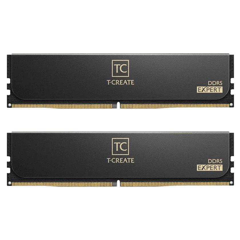 TEAMGROUP T-Create EXPERT DDR5 Black 64GB Memory Kit - Black, 64GB (2x32GB) 6400MHz CL34 DDR5 (CTCED564G6400HC34BDC01) 1 TEAMGROUP T-Create EXPERT DDR5 Black 64GB Memory Kit - Black, 64GB (2x32GB) 6400MHz CL34 DDR5 (CTCED564G6400HC34BDC01)
