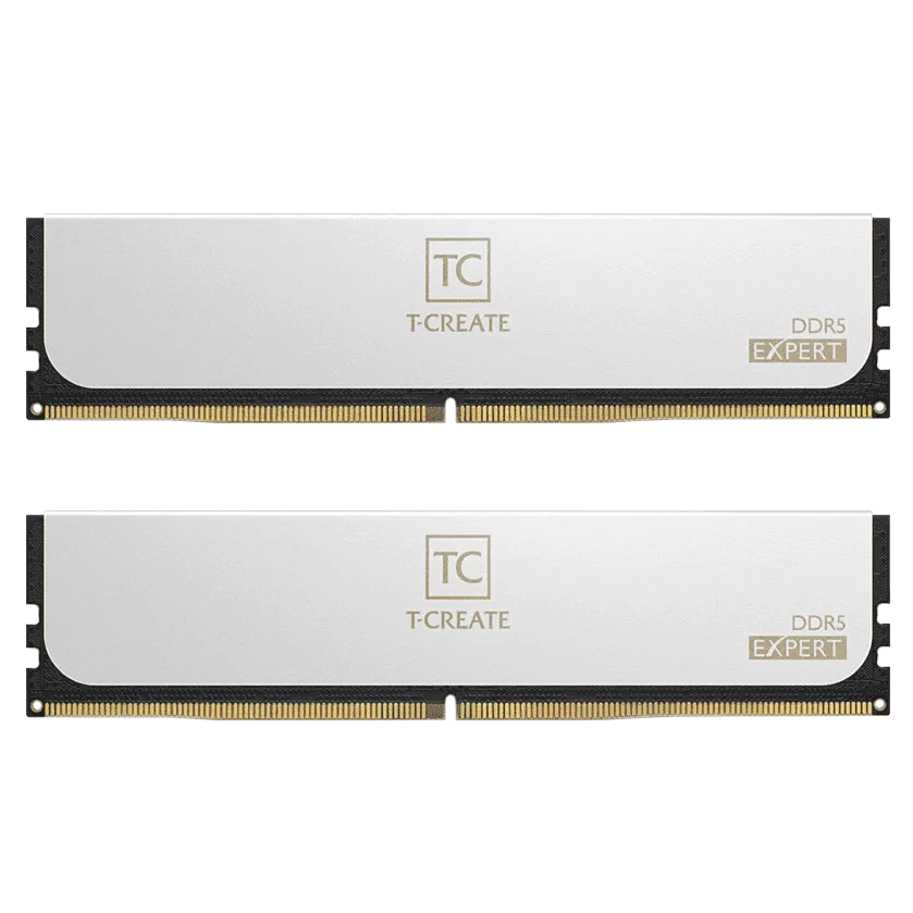 TEAMGROUP T-Create EXPERT DDR5 White 64GB Memory Kit - White, 64GB (2x32GB) 6400MHz CL34 DDR5 (CTCWD564G6400HC34BDC01) 1 TEAMGROUP T-Create EXPERT DDR5 White 64GB Memory Kit - White, 64GB (2x32GB) 6400MHz CL34 DDR5 (CTCWD564G6400HC34BDC01)