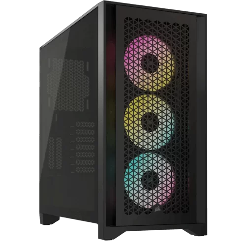 CORSAIR 4000D RGB Airflow Black ATX Mid-Tower PC Case - 3x AF120 RGB ELITE Fans, iCUE Lighting Node PRO Controller, Mid Tower ATX 1 CORSAIR 4000D RGB Airflow Black ATX Mid-Tower PC Case - 3x AF120 RGB ELITE Fans, iCUE Lighting Node PRO Controller, Mid Tower ATX