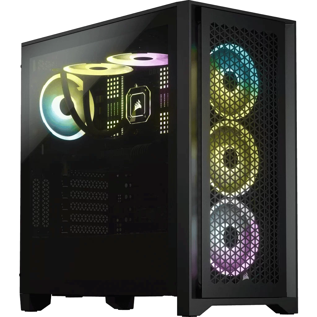 CORSAIR 4000D RGB Airflow Black ATX Mid-Tower PC Case - 3x AF120 RGB ELITE Fans, iCUE Lighting Node PRO Controller, Mid Tower ATX 2 CORSAIR 4000D RGB Airflow Black ATX Mid-Tower PC Case - 3x AF120 RGB ELITE Fans, iCUE Lighting Node PRO Controller, Mid Tower ATX - Ảnh 2