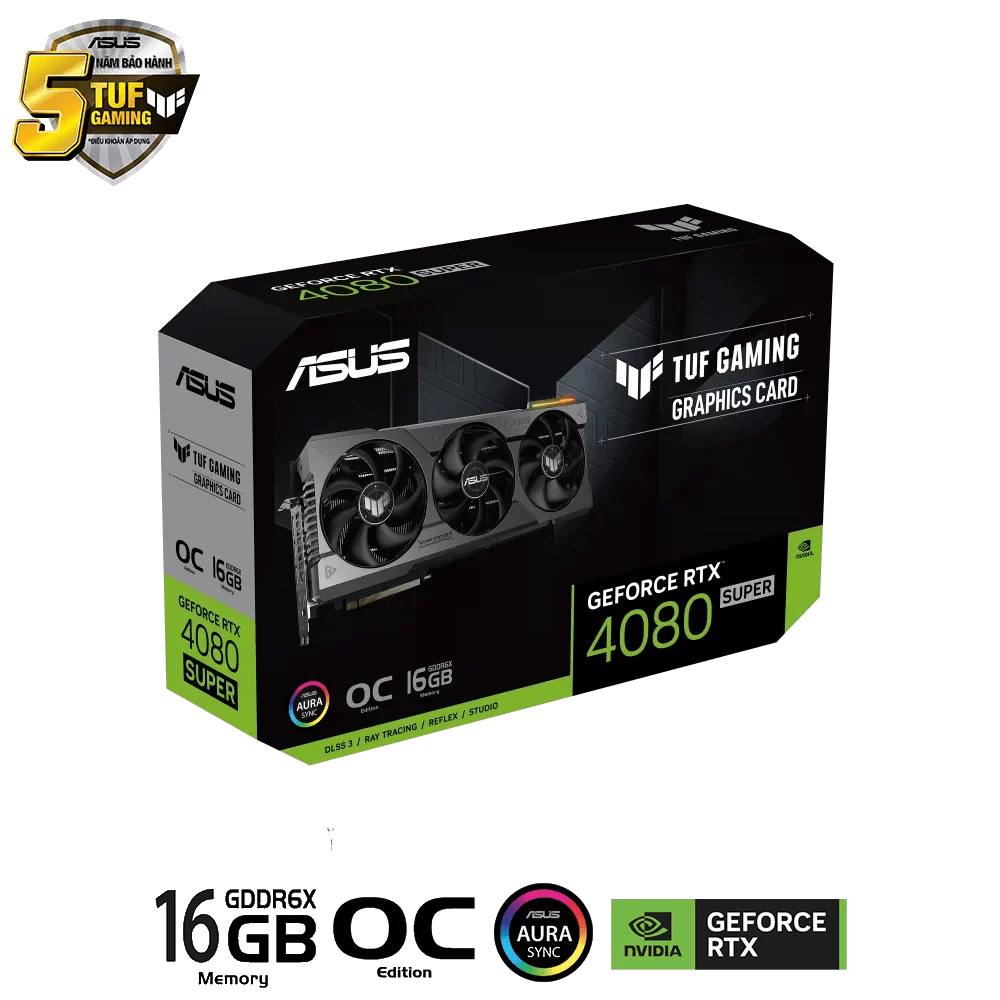 ASUS TUF Gaming GeForce RTX 4080 SUPER 16GB GDDR6X OC Edition (TUF-RTX4080S-O16G-GAMING) Graphics Card 3 ASUS TUF Gaming GeForce RTX 4080 SUPER 16GB GDDR6X OC Edition (TUF-RTX4080S-O16G-GAMING) Graphics Card - Ảnh 3