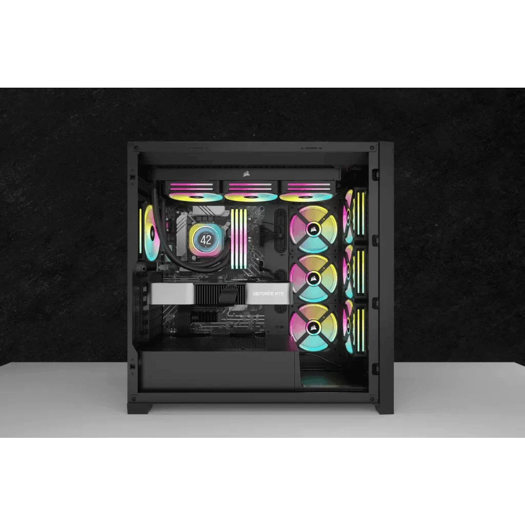 CORSAIR iCUE LINK H100i LCD Liquid CPU Cooler (CW-9061007-WW) - Black, 240mm radiator, 2x 120mm QX120 RGB fans, iCUE LINK System Hub included 5 CORSAIR iCUE LINK H100i LCD Liquid CPU Cooler (CW-9061007-WW) - Black, 240mm radiator, 2x 120mm QX120 RGB fans, iCUE LINK System Hub included - Ảnh 5