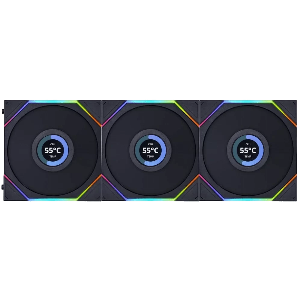 Lian Li UNI FAN TL LCD 120 Triple Black Fan (12TLLCD3B) - 3x 120mm fans, 1x UNI FAN Controller Cable (P-7P) 1 Lian Li UNI FAN TL LCD 120 Triple Black Fan (12TLLCD3B) - 3x 120mm fans, 1x UNI FAN Controller Cable (P-7P)