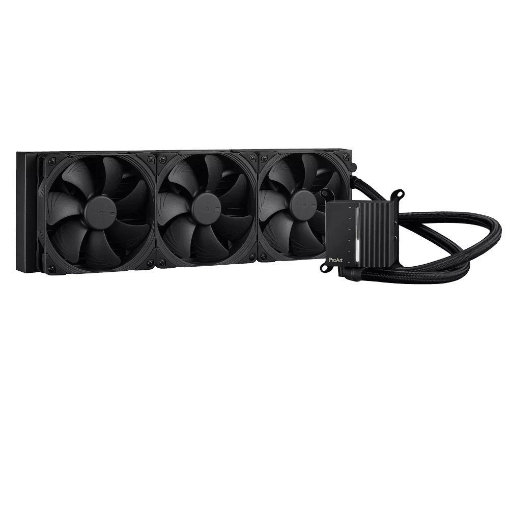 ASUS ProArt LC 420 AIO Liquid CPU Cooler - illuminated system status meter, 420mm radiator, 3-Phase Motor Pump, 3x Noctua NF-A14 industrialPPC 140mm Fans 1 ASUS ProArt LC 420 AIO Liquid CPU Cooler - illuminated system status meter, 420mm radiator, 3-Phase Motor Pump, 3x Noctua NF-A14 industrialPPC 140mm Fans
