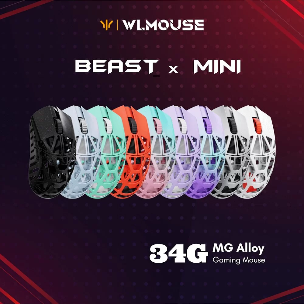 WLmouse BEAST X MINI Wireless 34g Mg Alloy Gaming Mouse 1 WLmouse BEAST X MINI Wireless 34g Mg Alloy Gaming Mouse