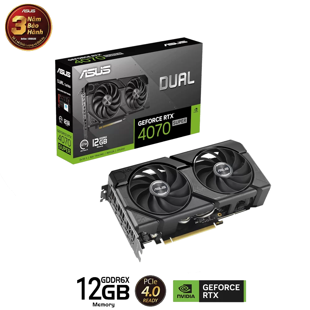 ASUS Dual GeForce RTX 4070 SUPER EVO 12GB GDDR6X (DUAL-RTX4070S-12G-EVO) Graphics Card 1 ASUS Dual GeForce RTX 4070 SUPER EVO 12GB GDDR6X (DUAL-RTX4070S-12G-EVO) Graphics Card
