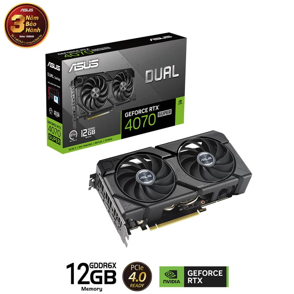 ASUS Dual GeForce RTX 4070 SUPER EVO 12GB GDDR6X (DUAL-RTX4070S-12G-EVO) Graphics Card 2 ASUS Dual GeForce RTX 4070 SUPER EVO 12GB GDDR6X (DUAL-RTX4070S-12G-EVO) Graphics Card - Ảnh 2