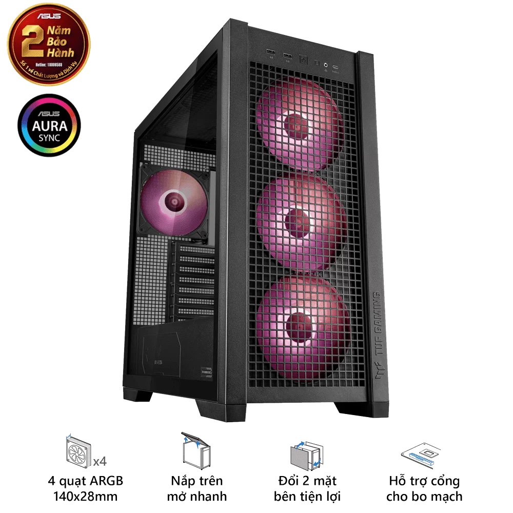 ASUS TUF Gaming GT302 ARGB Black Case 1 ASUS TUF Gaming GT302 ARGB Black Case