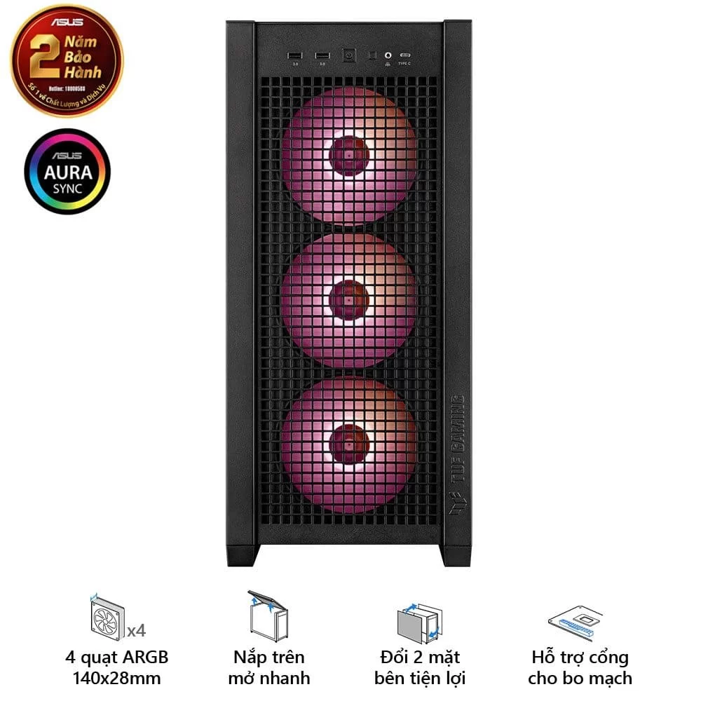 ASUS TUF Gaming GT302 ARGB Black Case 3 ASUS TUF Gaming GT302 ARGB Black Case - Ảnh 3