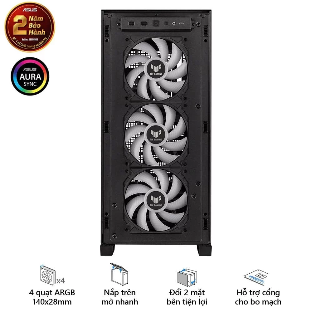 ASUS TUF Gaming GT302 ARGB Black Case 4 ASUS TUF Gaming GT302 ARGB Black Case - Ảnh 4