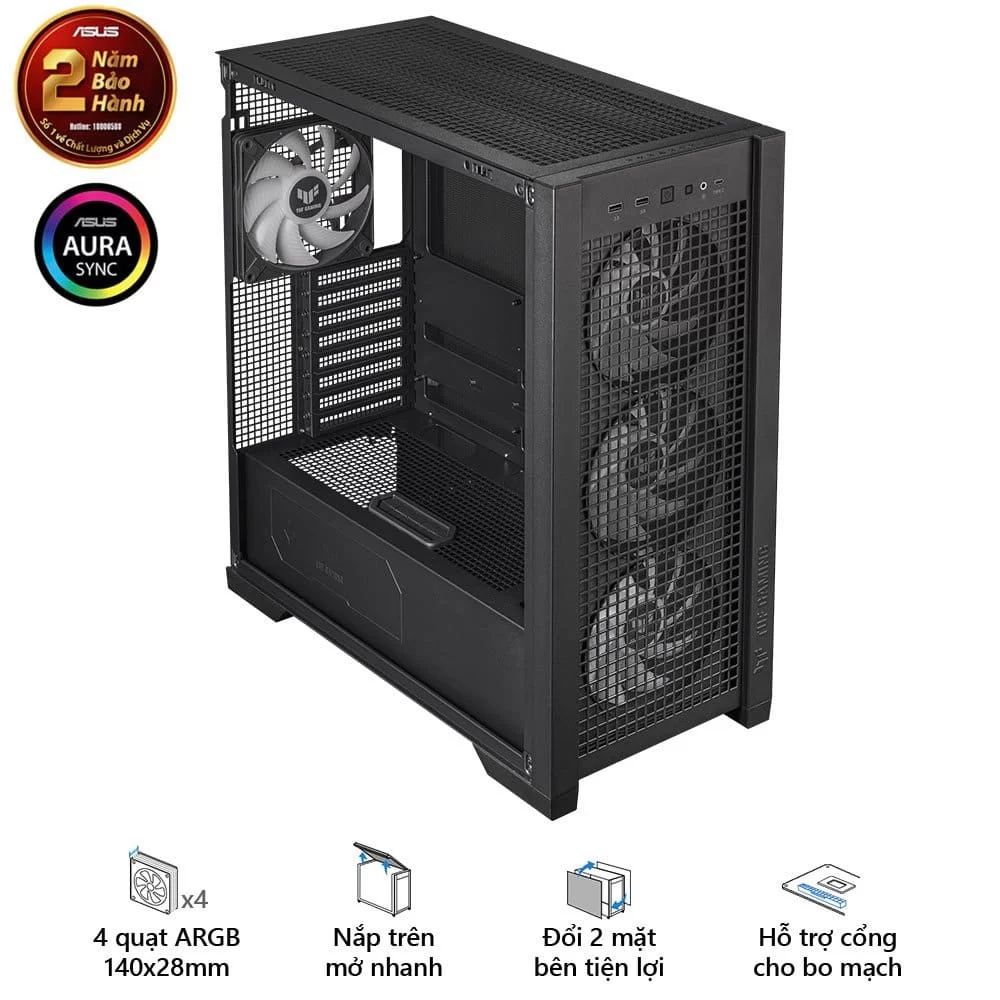 ASUS TUF Gaming GT302 ARGB Black Case 5 ASUS TUF Gaming GT302 ARGB Black Case - Ảnh 5