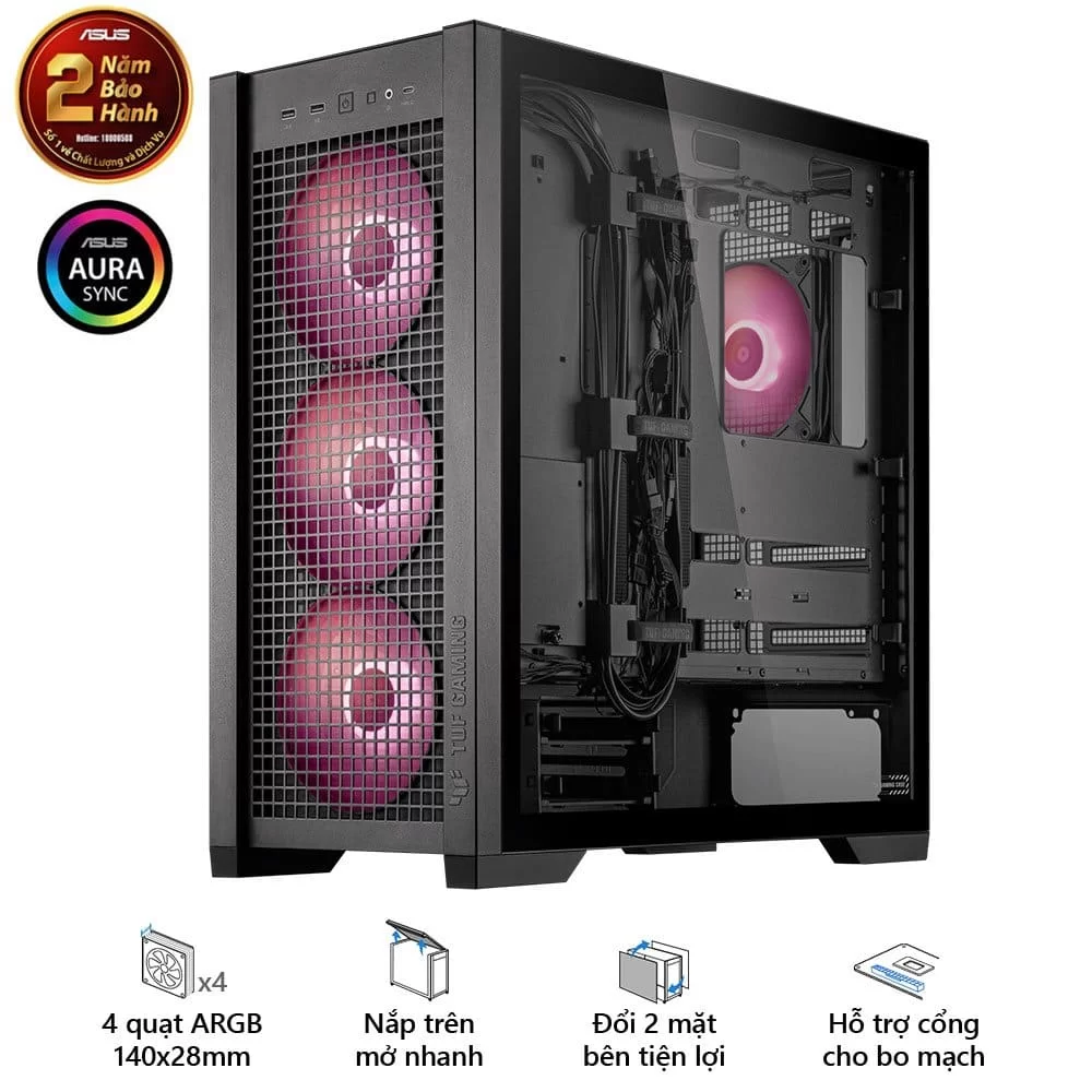 ASUS TUF Gaming GT302 ARGB Black Case 6 ASUS TUF Gaming GT302 ARGB Black Case - Ảnh 6
