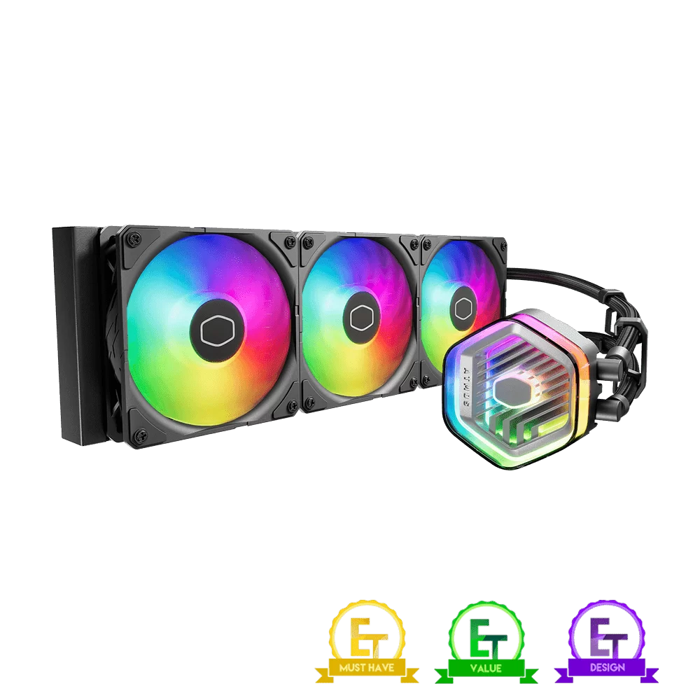 Cooler Master MASTERLIQUID 360 ATMOS ARGB Close-Loop AIO Liquid Cooling - Black, Sickleflow Edge PWM Fans, 240mm Radiator, CryoFuze Cooling 1 Cooler Master MASTERLIQUID 360 ATMOS ARGB Close-Loop AIO Liquid Cooling - Black, Sickleflow Edge PWM Fans, 240mm Radiator, CryoFuze Cooling