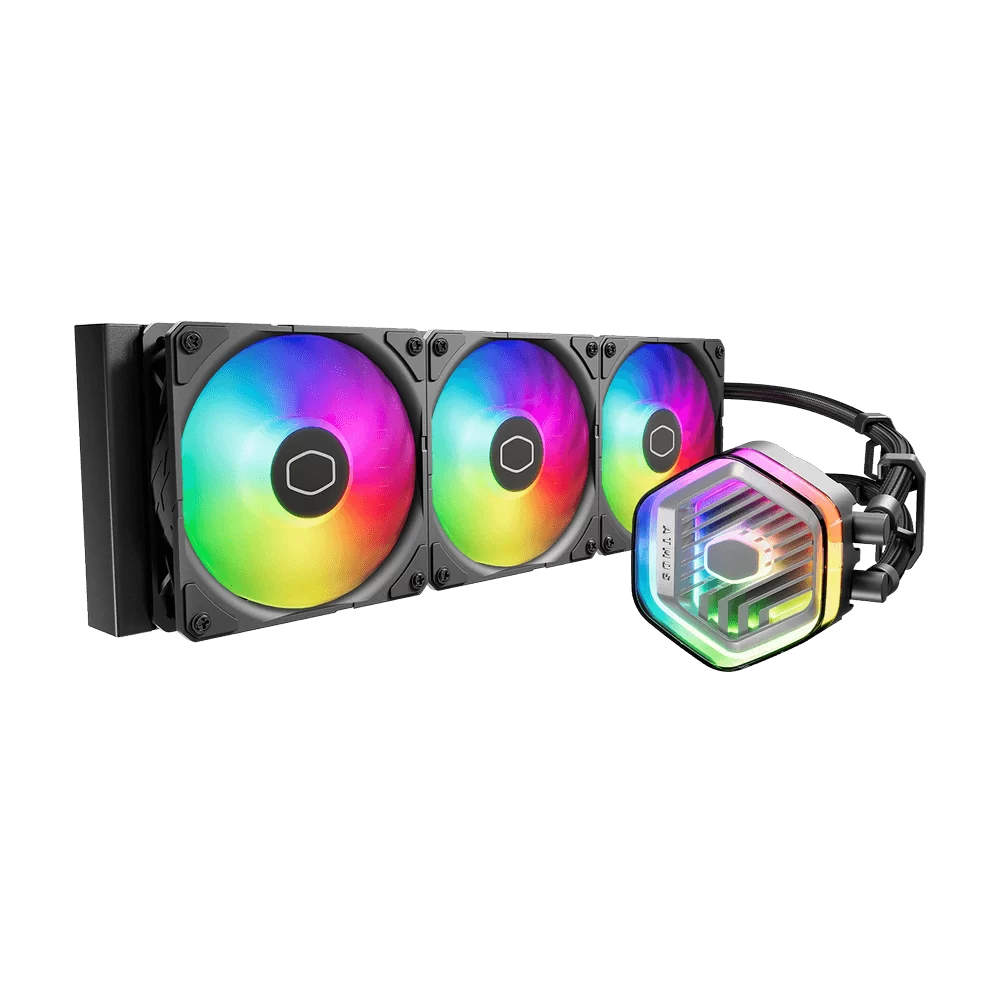 Cooler Master MASTERLIQUID 360 ATMOS ARGB Close-Loop AIO Liquid Cooling - Black, Sickleflow Edge PWM Fans, 240mm Radiator, CryoFuze Cooling 2 Cooler Master MASTERLIQUID 360 ATMOS ARGB Close-Loop AIO Liquid Cooling - Black, Sickleflow Edge PWM Fans, 240mm Radiator, CryoFuze Cooling - Ảnh 2
