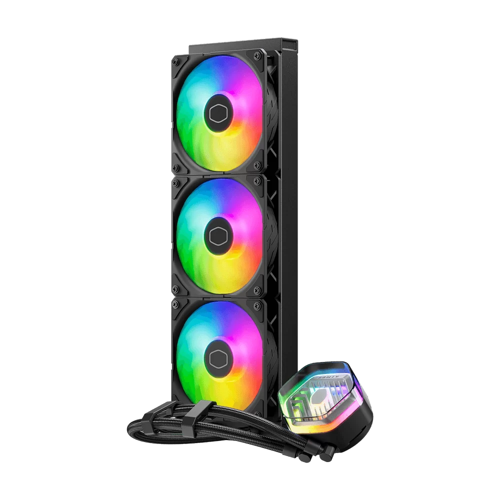 Cooler Master MASTERLIQUID 360 ATMOS ARGB Close-Loop AIO Liquid Cooling - Black, Sickleflow Edge PWM Fans, 240mm Radiator, CryoFuze Cooling 3 Cooler Master MASTERLIQUID 360 ATMOS ARGB Close-Loop AIO Liquid Cooling - Black, Sickleflow Edge PWM Fans, 240mm Radiator, CryoFuze Cooling - Ảnh 3