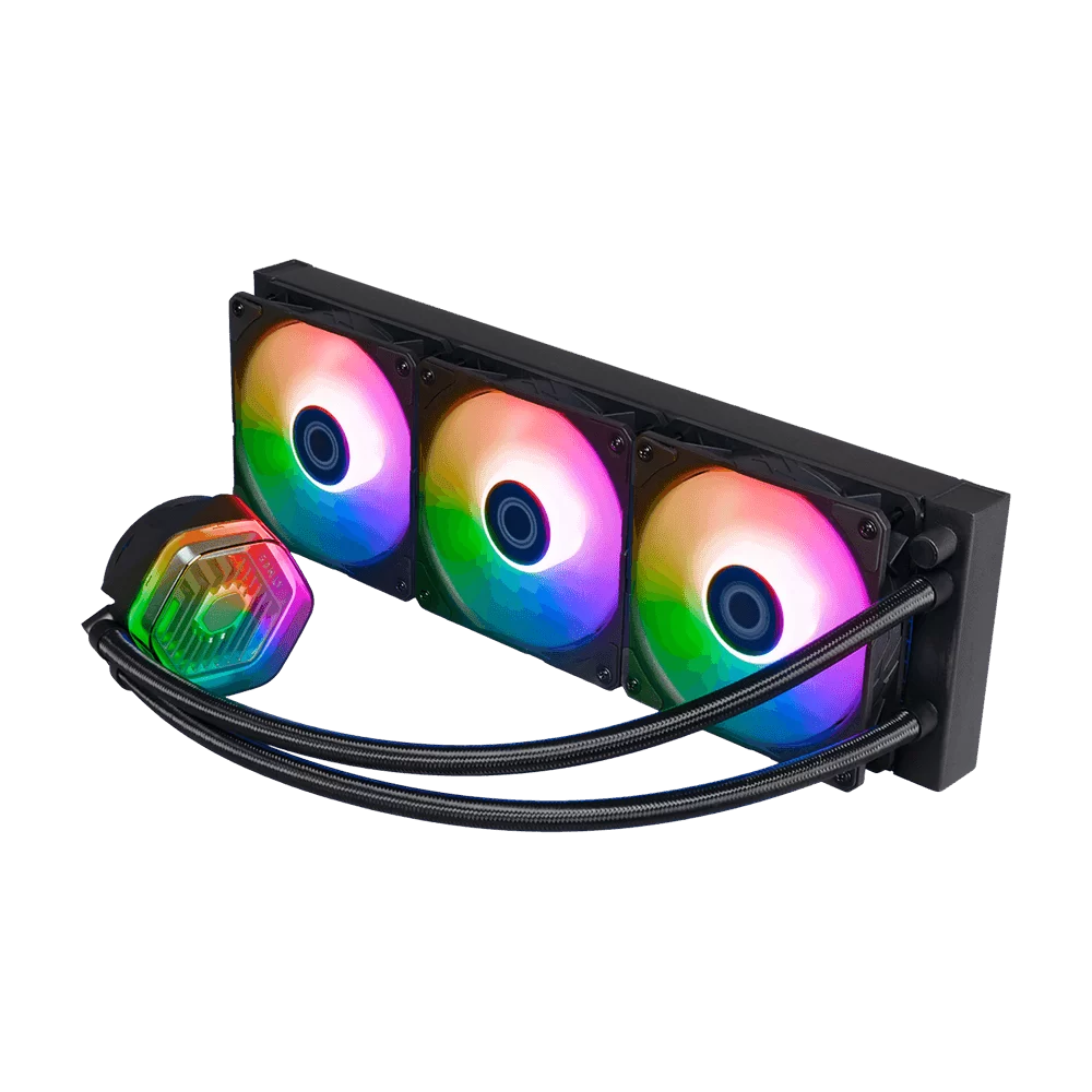 Cooler Master MASTERLIQUID 360 ATMOS ARGB Close-Loop AIO Liquid Cooling - Black, Sickleflow Edge PWM Fans, 240mm Radiator, CryoFuze Cooling 6 Cooler Master MASTERLIQUID 360 ATMOS ARGB Close-Loop AIO Liquid Cooling - Black, Sickleflow Edge PWM Fans, 240mm Radiator, CryoFuze Cooling - Ảnh 6