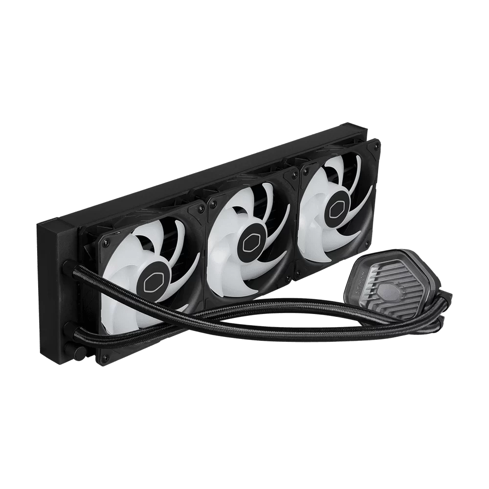 Cooler Master MASTERLIQUID 360 ATMOS ARGB Close-Loop AIO Liquid Cooling - Black, Sickleflow Edge PWM Fans, 240mm Radiator, CryoFuze Cooling 7 Cooler Master MASTERLIQUID 360 ATMOS ARGB Close-Loop AIO Liquid Cooling - Black, Sickleflow Edge PWM Fans, 240mm Radiator, CryoFuze Cooling - Ảnh 7
