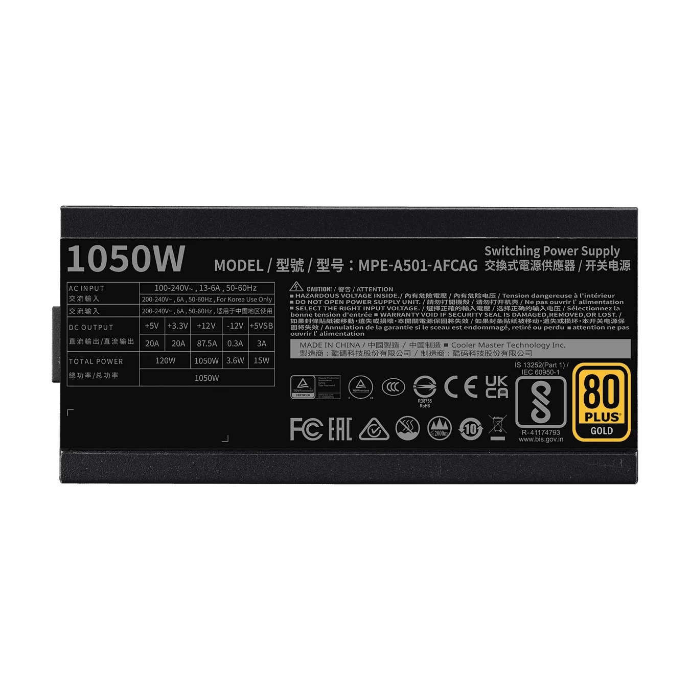 Cooler Master MWE Gold 1050 V2 ATX3.0 Fully Modular PSU - 1050W, 80+ Gold, Quiet 140mm FDB Fan, 2 EPS Connectors, High Temperature Resilience 7 Cooler Master MWE Gold 1050 V2 ATX3.0 Fully Modular PSU - 1050W, 80+ Gold, Quiet 140mm FDB Fan, 2 EPS Connectors, High Temperature Resilience - Ảnh 7