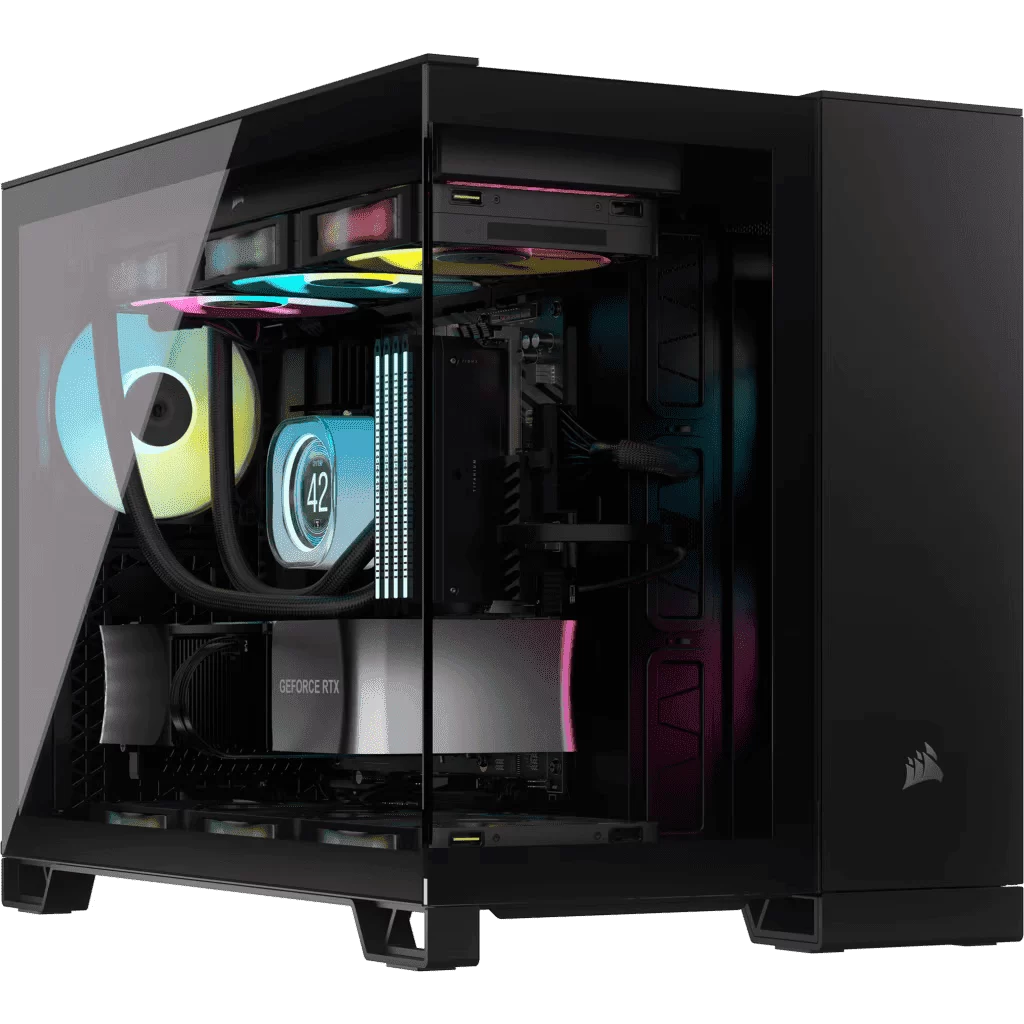 CORSAIR 2500X Black - Dual Chamber, Tempered Glass, mATX Mid Tower Case 2 CORSAIR 2500X Black - Dual Chamber, Tempered Glass, mATX Mid Tower Case - Ảnh 2