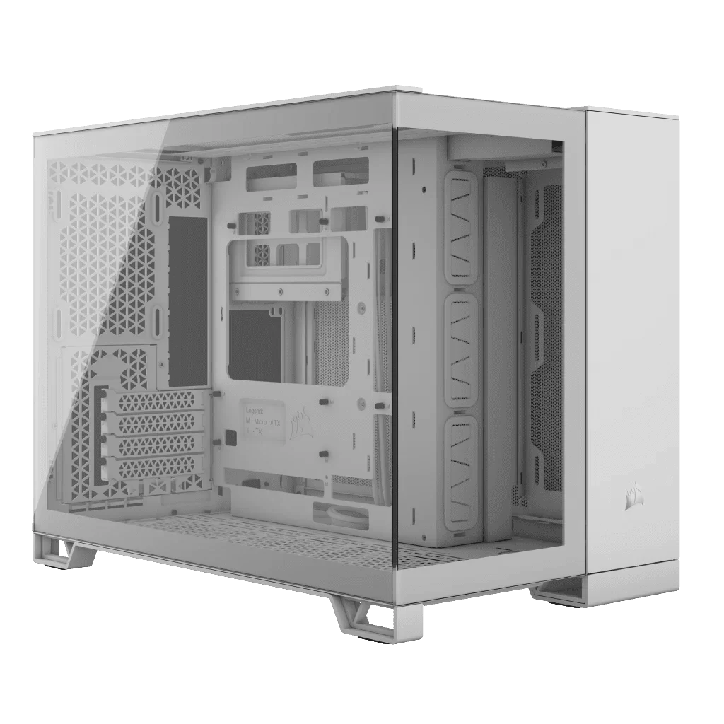 CORSAIR 2500X White - Dual Chamber, Tempered Glass, mATX Mid Tower Case 1 CORSAIR 2500X White - Dual Chamber, Tempered Glass, mATX Mid Tower Case