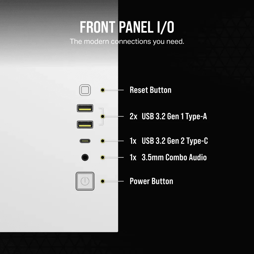 CORSAIR 2500X White - Dual Chamber, Tempered Glass, mATX Mid Tower Case 9 CORSAIR 2500X White - Dual Chamber, Tempered Glass, mATX Mid Tower Case - Ảnh 9