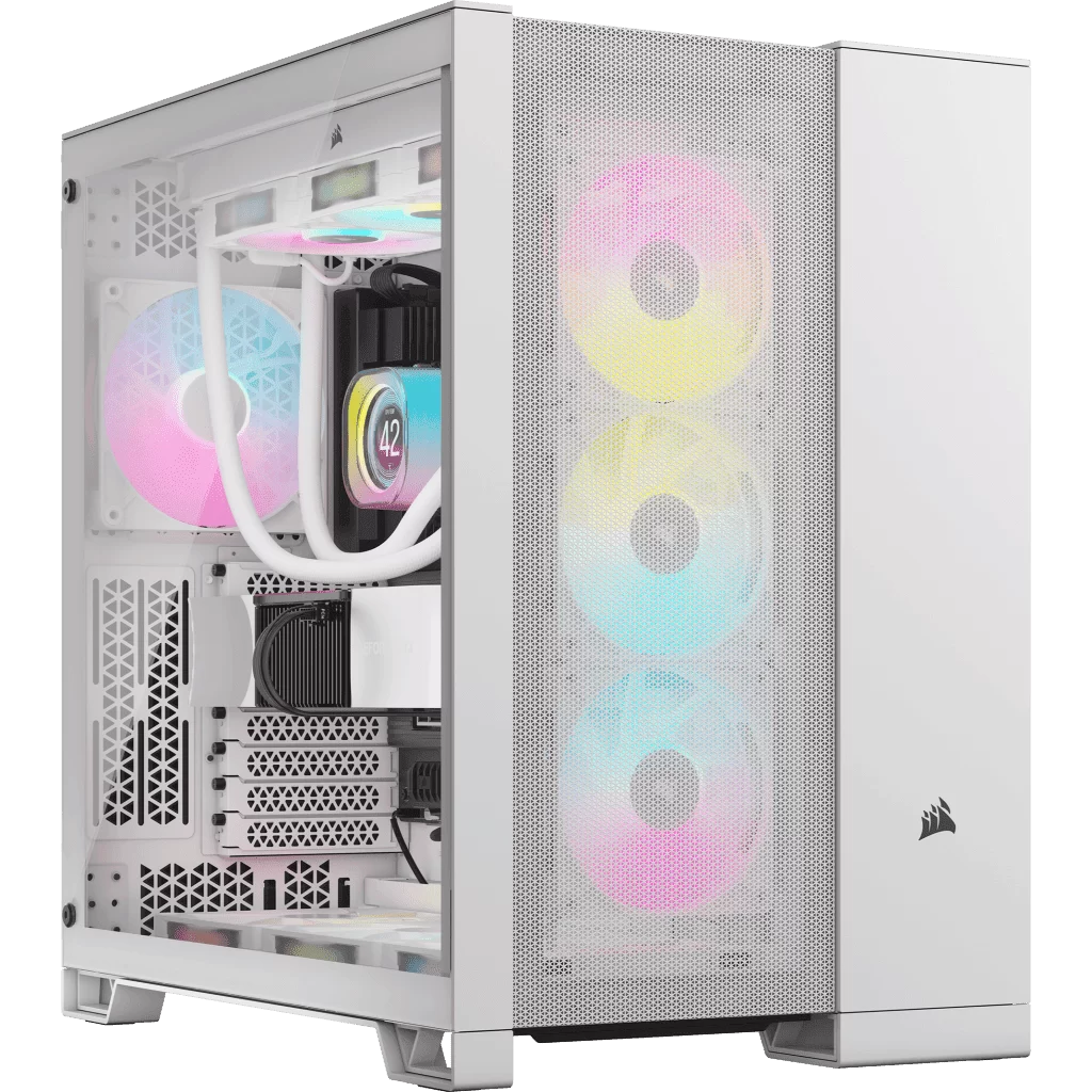 CORSAIR 6500D Airflow White - Dual Chamber, Tempered Glass, Mid Tower ATX Case 2 CORSAIR 6500D Airflow White - Dual Chamber, Tempered Glass, Mid Tower ATX Case - Ảnh 2