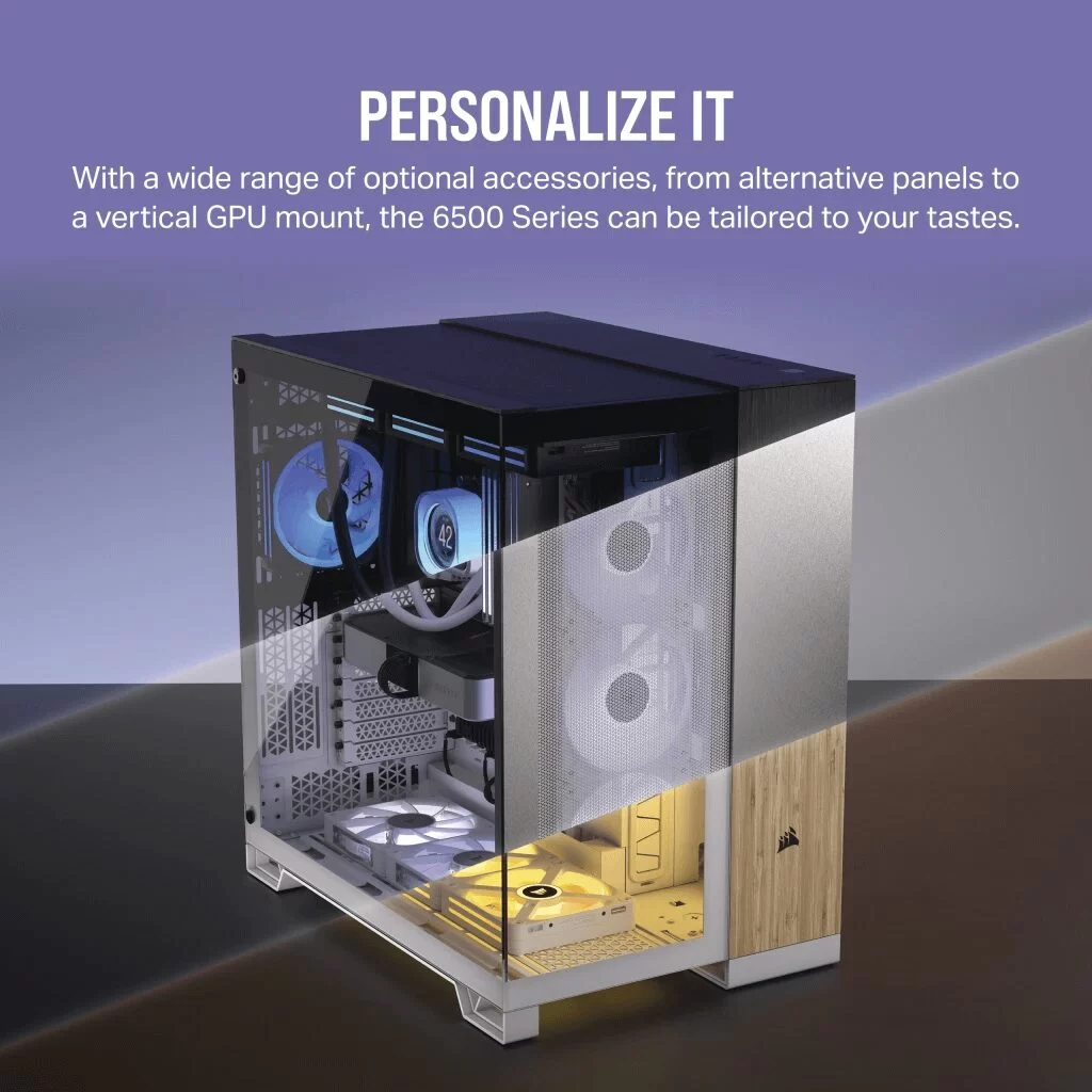 CORSAIR 6500X Black - Dual Chamber, Tempered Glass, Mid Tower ATX Case 12 CORSAIR 6500X Black - Dual Chamber, Tempered Glass, Mid Tower ATX Case - Ảnh 12